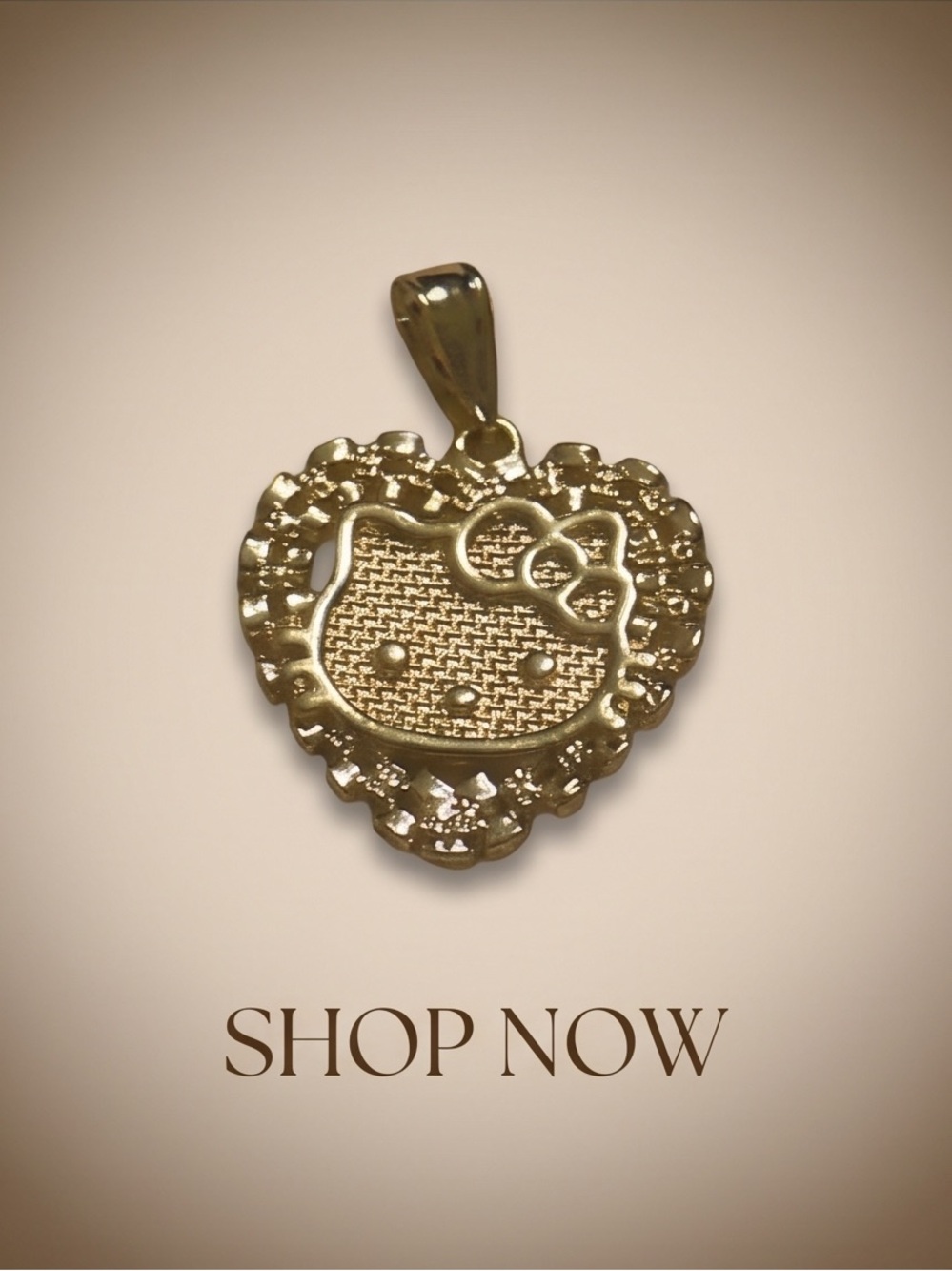 Hello Kitty Gold Heart Pendant Necklace